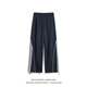 Poke American deconstructed side striped scimitar sweatpants men's spring and autumn large size sports pants loose spliced straight wide-leg pants navy blue M recommended 95-110Jin Jin equals 0.5 kg