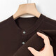 AX Armani Worsted Mercerized Wool Sweater Men's Henry Round Neck Casual Fashion Spring and Autumn Sweater Mona Brown M 48
