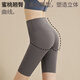 XUEXIMAN five-point yoga pants for women, high-waisted, hip-lifting, tight-fitting, tummy-tightening, peach-butt fitness sports, nude running training shorts