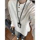 XUANSENTU white and gray Henry collar long-sleeved polo shirt for men, autumn and winter style right shoulder sweatshirt, American style inner layering shirt, trendy white gray upgraded version 95% users choose L
