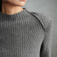 Enos Eshi shopping mall same style 2025 winter new 100% sheep wool half turtleneck sweater for women 41018005 smoke gray M