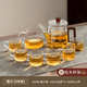 Fat Donglai same style glass tea set 2025 new teapot special Kung Fu tea household tea cup set thickened set teapot + 6 cups + H16 male 9 pieces