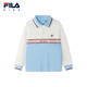 FILA children's clothing long-sleeved T-shirt 2025 winter new style boys and girls long-sleeved POLO collar top innocent blue-LB 130