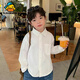 G.duck little yellow duck boy's white shirt pure cotton spring and autumn children's clothing new baby and toddler performance top college style handsome pure cotton shirt spring and autumn 90 cm standard size, no need to take a large size