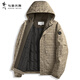 Dances with Wolves All-over Printed Padded Hooded Jacket Men's 2025 Autumn and Winter New Loose Warm Youth Jacket 1077 Khaki 701 L (175)