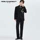 Sound Monkey Suit Men's Engagement Wedding New Chinese Suit Jacket Embroidery Men's Casual Tunic Wedding Suit Black Jacket + Black Shirt + Black Trousers Three-piece Set 2XL