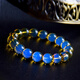 Hongchen Liuxi Natural 7A Collection-grade Dominican Water Purifying Blue Amber Bracelet Yellow Crystal Amber Bracelet for Men and Women Authentic 7A+ Water Purifying Blue Amber Bracelet 10mm