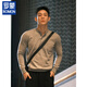 ROMON black American Henry collar sweater men's fall cleanfit high-end bottoming sweater old money style top black M (recommended 100-115Jin Jin equals 0.5kg)
