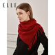 ELLE 100% sheep wool red scarf for women autumn and winter warm scarf jacquard fashion versatile gift box