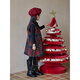 WONST children's retro woolen vest skirt suit 2025 winter girls' Christmas and New Year's Day atmosphere plus velvet plaid vest plaid vest skirt 90 cm