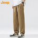 JEEP Casual Pants Men's Autumn and Winter Straight Loose Work Pants Men's Pure Cotton Trendy Men's Pants Khaki XL