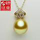 Jinxu Zhenyu Jewelry 12.7mm foreign gold bead pendant 14K gold thick and textured foreign pearl pendant strong gold