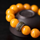 Fan Jialun beeswax bracelet men's collection-grade amber demon flower old wax bracelet s925 silver jade beads six-word motto 10mm demon flower beeswax