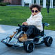 Xiaolegou children's electric car go-kart four-wheel car toy car remote control can sit 3-6-8 years old male and female baby stroller silver gray enlarged battery remote control dual drive + Bluetooth music