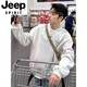 JEEP SPIRIT Henry collar sweatshirt men's spring and autumn hoodless American cleanfit bottoming shirt loose trendy long-sleeved T-shirt with spring dark gray upgraded model XL 130 to 145Jin Jin equals 0.5 kg can be worn