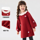 Dudujia Doll Collar Children's Skirt Girls Princess Skirt Autumn and Winter 2025 New Sweet Baby Dress Fashion Red 100