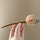 Purple rose wooden hairpin summer hairpin mesh flower hairpin ancient style hairpin headdress temperament hair accessories for women rose wooden hairpin purple - 1 piece