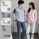 Yiduo couple pajamas women's autumn and winter pure cotton long-sleeved simple casual sports style men's home wear set two-piece set