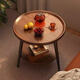 Jingcai coffee table side table sofa side table round table tea table bedside table balcony small table JCJ29 walnut color