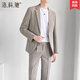 Lokochi casual suit men's suit jacket style Korean style handsome spring and autumn light and mature small suit top three-piece set gray three-piece suit suit + trousers + short sleeves XL