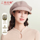 Shanghai Story Cashmere Wool Blended Hat Women's Autumn and Winter Knitted Wool Beret Warmth Birthday Gift Brown