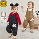 G.DUCKKIDS baby down cotton overalls 90 white duck down children's outer bodysuits for boys and girls thickened warm down cotton pants black penguin zipper on the front 80 cm down filling 32g