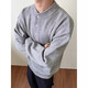 Gray American Henry collar sweater for men, early autumn, lazy style bottoming sweater, cleanfit inner layer, black 2XL