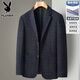 Jaqueta de traje a cuadros Playboy Spring y Autumn Business Casual Single Single West Middle-Edge y Young Top Dad Men's Clothing Versátil Versátil Traje RM2501XF-HN Blue Grid L 175 [120-140Jin [Jin equivale a 0.5 kg]]]