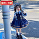 Remtin Rabbit Police Officer Lolita Girls Princess Dress Children's Spring and Autumn Dress Girls Judy Clothes Dress Only Shirt + Skirt 100