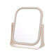 High-quality European desktop makeup mirror, simple high-definition double-sided rotatable makeup mirror, desktop standable small mirror, LED portable light-filling mirror, square off-white