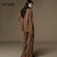 SUSHE static tailoring French elegance 100 wool U-neck suspender cardigan knitted wide-leg pants suit autumn Zhu Shili M