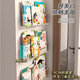 Shitingge German quality wall bookshelf without punching, wall-mounted aisle door rear storage rack, transparent acrylic children's picture book, 3-pack, free traceless nails