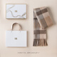 HR Helena brand wool scarf for women autumn and winter 2025 new warm scarf birthday gift for girl girlfriend milk coffee grid brand counter gift box
