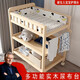 Yunmanqing solid wood changing table, removable nursing table, bath massage, multi-functional baby newborn baby touching changing table, three-layer changing table (all solid wood partitions), polar bear nursing pad