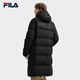 FILA Official RGB Down Men's and Women's Long Down Jacket 2025 Winter Couple's Hooded Cold Warm Jacket