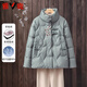 Yalu Middle-aged and Elderly Down Jacket Women 2025 New Short Stand Collar Mom Warmth Festive National Style Thickened New Chinese Style Jacket Khaki L Recommended 80-100Jin Jin is equal to 0.5 kg