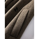 William fox&sons fine and flexible 100% sheep wool double-sided wool coat with split lapels, double rows of belts and over-the-knee coat, brown M /48