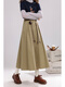 Youxiang Amber Cold Light Khaki Skirt Women's 2025 Autumn New High Waist Slim A-Line Skirt Umbrella Skirt Khaki Belt L L