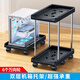 Liantuo computer main chassis bracket brake mobile base double-layer storage universal desktop chassis base bracket printer storage rack
