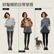 Moxun Angelababy's same style, women's high-waisted, versatile, slimming and warm, gray gray leggings, single pair - smoke gray, foot-stepping style, one size fits all, super thick velvet (suitable for -15-0)