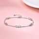Lossot Fashion Bow Platinum Bracelet Women's PT950 Platinum Bracelet as a Birthday Gift for Girlfriend and Wife