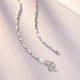 Model photo of Lao Phoenix 999pt950 platinum necklace for men and women ingot chain 18 necklace moissanite diamond clavicle necklace boyfriend gift platinum ingot chain for men and women (default length about 55cm 22.8g limited to 10% off)