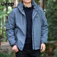 Jeep (JEEP) American genuine warm three-in-one sports jacket men's autumn and winter outdoor mountain climbing detachable hooded assault jacket gray-single clip official genuine XL suitable for 145Jin Jin equals about 0.5 kg