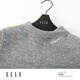 ELLE French Sheep Alpaca Gray Sweater Women's 2025 Winter New High Neck Design Knitted Sweater Light Gray S