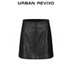 Ur [Hot] 2025 Autumn New Women's Streamer Punk Leather Falda corta UWJ550056 Negro S
