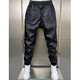 Winter cold-proof leather pants for men with fur integrated velvet and thickened waterproof and oil-proof motorcycle knee-pad leather trousers, black leather pants, cold-proof and warm in winter, plus velvet 2XL recommended 135-150 Jin Jin equals 0.5 kg