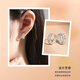 NSYCA Old Phoenix 9999 sterling silver earrings for women, Western-style copper coin earrings, temperament, anti-allergic pure silver ring earrings, coin earrings, the same style as Lao Fengxiang, 3.12 grams, with counter gift box packaging, the same style as Lao Fengxiang