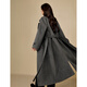 Inman alpaca mulberry silk double-sided woolen coat 2025 winter women's new light luxury woolen coat floral gray M