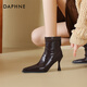 Daphne high-heeled short boots for women with thin heel and temperament autumn single boots 2025 new versatile European and American style ankle boots for women brown 38 (240mm) standard size
