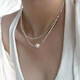 Baroque pearl necklace for women, sterling silver, a few taels of broken bone, niche design, powerful necklace
